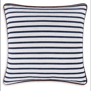 Surya Charlize Thin Stripe Decorative Pillow, 22" x 22". Color: Navy